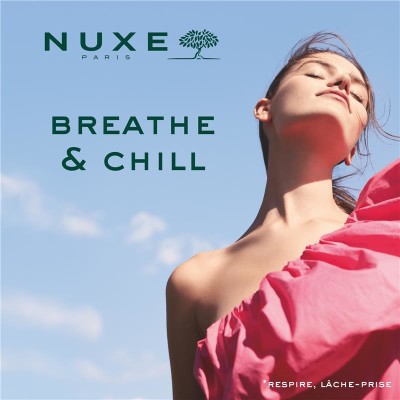 Image de femme pour communication Nuxe - Breathe and chill